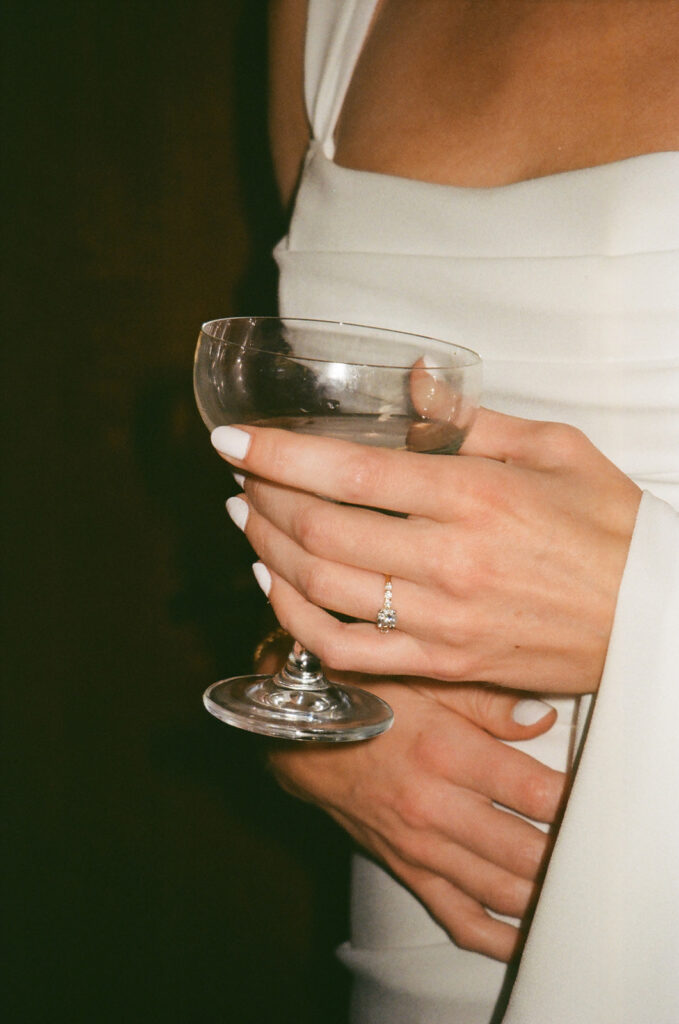 35mm film photo of bridal details at NH wedding